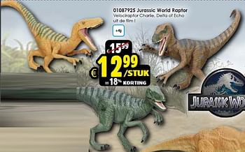 Aanbiedingen Jurassic world raptor - Jurassic World - Geldig van 20/06/2015 tot 26/07/2015 bij ToyChamp