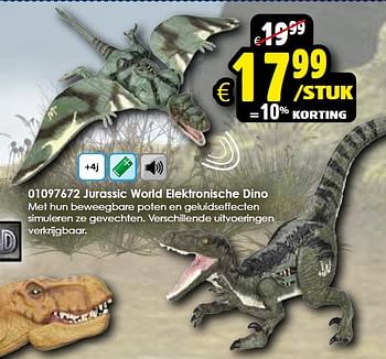 Aanbiedingen Jurassic world elektronische dino - Jurassic World - Geldig van 20/06/2015 tot 26/07/2015 bij ToyChamp