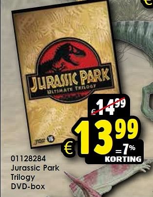 Aanbiedingen Jurassic park trilogy dvd-box - Huismerk - Toychamp - Geldig van 20/06/2015 tot 26/07/2015 bij ToyChamp