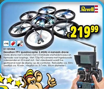 Aanbiedingen Hexatron fpv quadrocopter 2,4ghz 4-kanaals drone - Revell - Geldig van 20/06/2015 tot 26/07/2015 bij ToyChamp