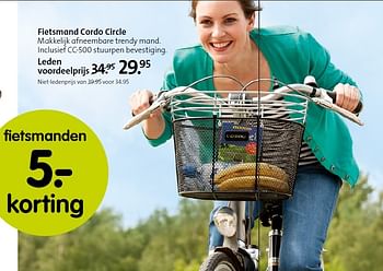 Aanbiedingen Fietsmand cordo circle - Huismerk - ANWB - Geldig van 11/06/2015 tot 21/06/2015 bij ANWB