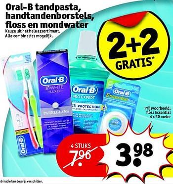 Aanbiedingen Oral-b tandpasta, handtandenborstels, floss en mondwater - Oral-B - Geldig van 09/06/2015 tot 21/06/2015 bij Kruidvat
