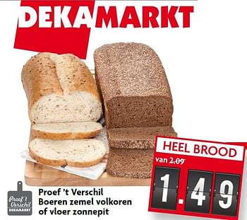Aanbiedingen Proef `t verschil boeren zemel volkoren of vloer zonnepit - Huismerk - Deka Markt - Geldig van 14/06/2015 tot 20/06/2015 bij Deka Markt