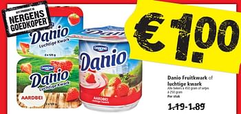 Aanbiedingen Danio fruitkwark of luchtige kwark - Danio - Geldig van 14/06/2015 tot 20/06/2015 bij Plus