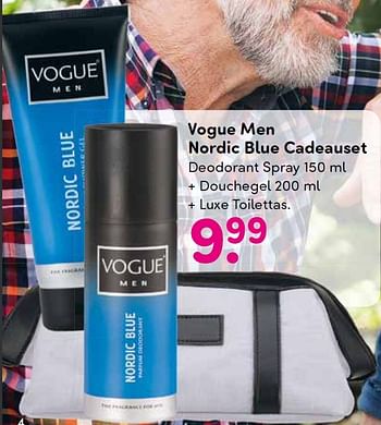 Aanbiedingen Vogue men nordic blue cadeauset - Vogue - Geldig van 08/06/2015 tot 21/06/2015 bij da