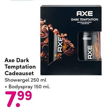 Aanbiedingen Axe dark temptation cadeauset - Axe - Geldig van 08/06/2015 tot 21/06/2015 bij da