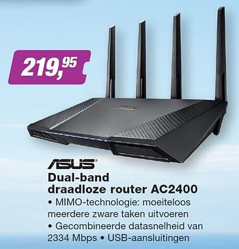 Aanbiedingen Asus dual-band draadloze router ac2400 - Asus - Geldig van 08/06/2015 tot 21/06/2015 bij ElectronicPartner