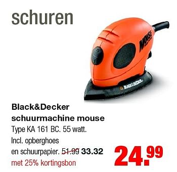 Aanbiedingen Black+decker schuurmachine mouse ka 161 bc - Black &amp; Decker - Geldig van 15/06/2015 tot 21/06/2015 bij Praxis