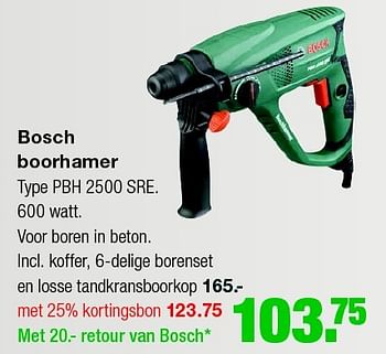 Aanbiedingen Bosch boorhamer pbh 2500 sre - Bosch - Geldig van 15/06/2015 tot 21/06/2015 bij Praxis