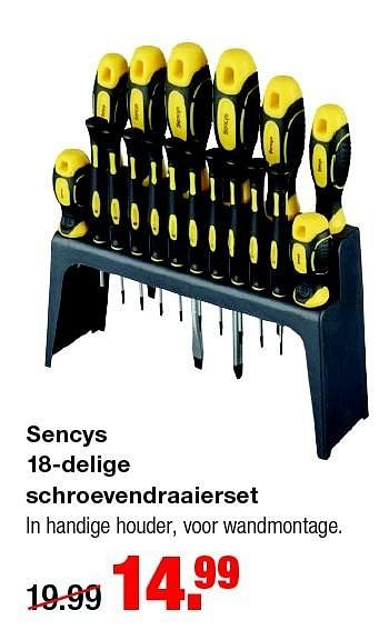 Aanbiedingen Sencys 18-delige schroevendraaierset - Sencys - Geldig van 15/06/2015 tot 21/06/2015 bij Praxis