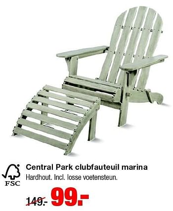 Aanbiedingen Central park clubfauteuil marina - Central Park - Geldig van 15/06/2015 tot 21/06/2015 bij Praxis