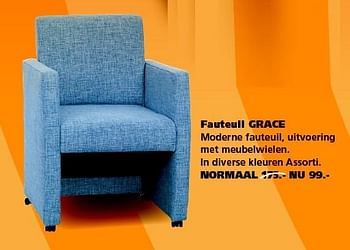 Aanbiedingen Fauteuil grace - Huismerk - Seats and Sofas - Geldig van 15/06/2015 tot 20/06/2015 bij Seats and Sofas