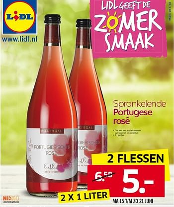 Aanbiedingen Portugese rosé - Rosé wijnen - Geldig van 15/06/2015 tot 21/06/2015 bij Lidl