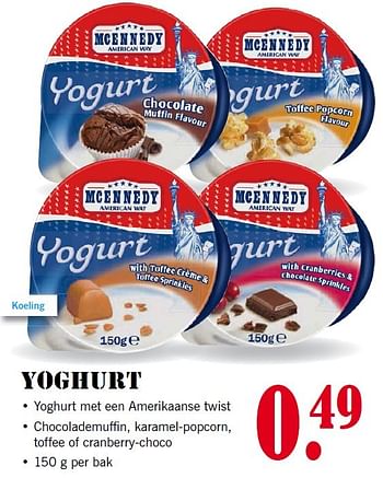 Aanbiedingen Yoghurt - Mcennedy - Geldig van 15/06/2015 tot 21/06/2015 bij Lidl