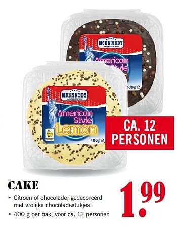 Aanbiedingen Cake citroen of chocolade, gedecoreerd - Mcennedy - Geldig van 15/06/2015 tot 21/06/2015 bij Lidl