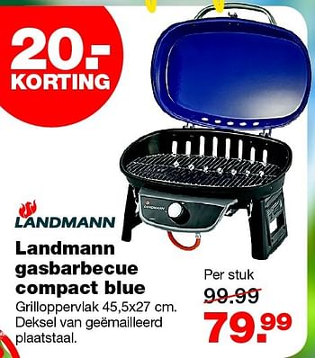 Aanbiedingen Landmann gasbarbecue compact blue - Landmann - Geldig van 15/06/2015 tot 21/06/2015 bij Praxis