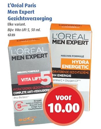 Aanbiedingen L`oréal paris men expert gezichtsverzorging - L'Oreal Paris - Geldig van 08/06/2015 tot 21/06/2015 bij Uw eigen drogist