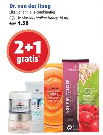 Aanbiedingen 3x masker healing honey - Dr. Van Der Hoog - Geldig van 08/06/2015 tot 21/06/2015 bij Uw eigen drogist