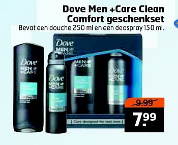 Aanbiedingen Dove men +care clean comfort geschenkset - Dove - Geldig van 16/06/2015 tot 21/06/2015 bij Trekpleister