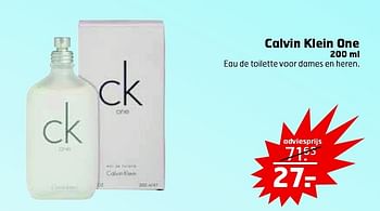 Aanbiedingen Calvin klein one - Calvin Klein - Geldig van 16/06/2015 tot 21/06/2015 bij Trekpleister