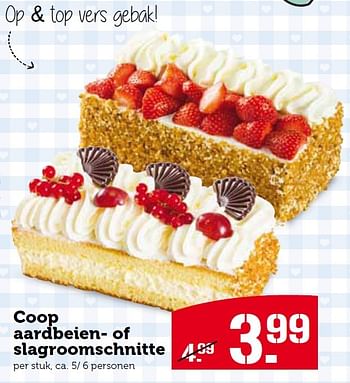 Aanbiedingen Coop aardbeien of slagroomschnitte - Huismerk - Coop - Geldig van 15/06/2015 tot 21/06/2015 bij Coop