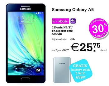 Aanbiedingen Samsung galaxy a5 - Samsung - Geldig van 10/06/2015 tot 21/06/2015 bij Telecombinatie