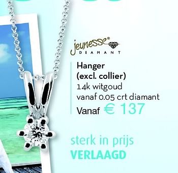 Aanbiedingen Hanger excl.collier - Jeunesse - Geldig van 08/06/2015 tot 28/06/2015 bij Siebel Juweliers