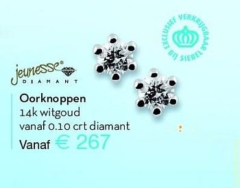 Aanbiedingen Oorknoppen 14k witgoud - Jeunesse - Geldig van 08/06/2015 tot 28/06/2015 bij Siebel Juweliers