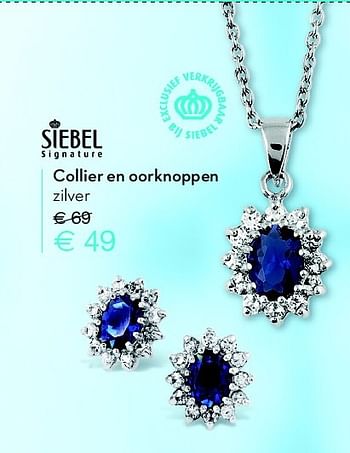 Aanbiedingen Collier en oorknoppen - Siebel - Geldig van 08/06/2015 tot 28/06/2015 bij Siebel Juweliers