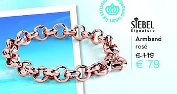 Aanbiedingen Armband rose - Siebel - Geldig van 08/06/2015 tot 28/06/2015 bij Siebel Juweliers