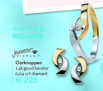 Aanbiedingen Oorknoppen 14k goud bicolor - Jeunesse - Geldig van 08/06/2015 tot 28/06/2015 bij Siebel Juweliers