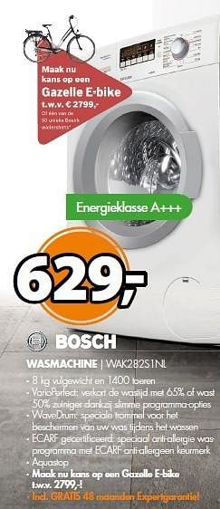 Aanbiedingen Bosch wasmachine wak282s1nl - Bosch - Geldig van 22/06/2015 tot 28/06/2015 bij Expert