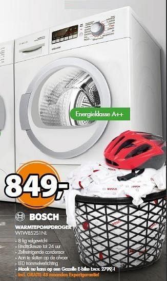 Aanbiedingen Bosch waswarmtepompdroger wtw852s1nl - Bosch - Geldig van 22/06/2015 tot 28/06/2015 bij Expert