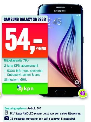 Aanbiedingen Samsung galaxy s6 32gb - Samsung - Geldig van 22/06/2015 tot 28/06/2015 bij The Phone House