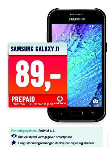Aanbiedingen Samsung galaxy j1 - Samsung - Geldig van 22/06/2015 tot 28/06/2015 bij The Phone House