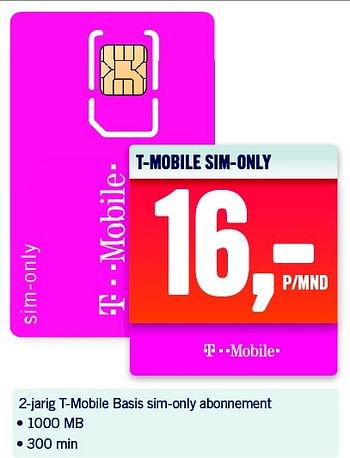 Aanbiedingen T-mobile sim-only - T-Mobile - Geldig van 22/06/2015 tot 28/06/2015 bij The Phone House