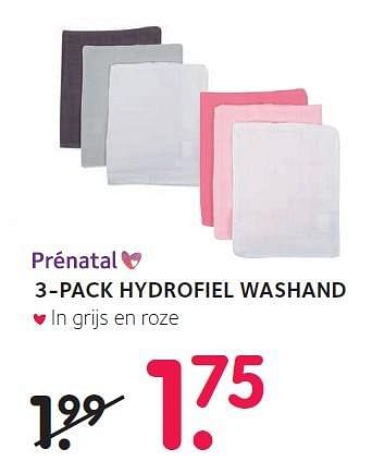 Aanbiedingen 3-pack hydrofiel washand - Huismerk - Prenatal - Geldig van 09/06/2015 tot 19/07/2015 bij Prenatal