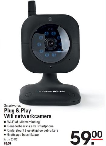 Aanbiedingen Smartwares plug + play wifi netwerkcamera - Smartwares - Geldig van 11/06/2015 tot 29/06/2015 bij Sligro