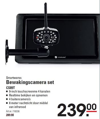 Aanbiedingen Smartwares bewakingscamera set cs89t - Smartwares - Geldig van 11/06/2015 tot 29/06/2015 bij Sligro