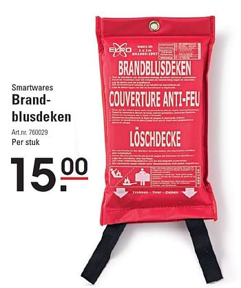 Aanbiedingen Smartwares brandblusdeken - Smartwares - Geldig van 11/06/2015 tot 29/06/2015 bij Sligro