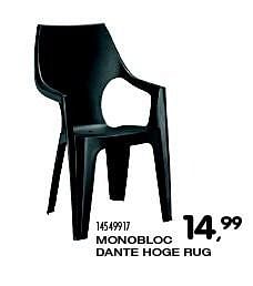 Aanbiedingen Monobloc dante hoge rug - Allibert - Geldig van 23/06/2015 tot 28/07/2015 bij Supra Bazar