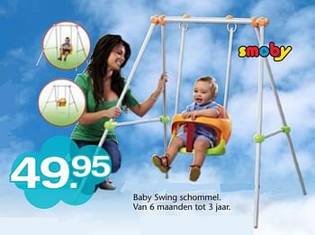 Aanbiedingen Baby swing schommel - Smoby - Geldig van 15/06/2015 tot 05/07/2015 bij Multi Bazar