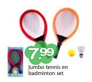 Aanbiedingen Jumbo tennis en badminton set - Huismerk - Multi Bazar - Geldig van 15/06/2015 tot 05/07/2015 bij Multi Bazar