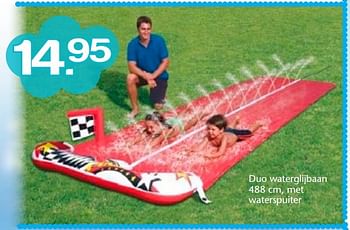 Aanbiedingen Duo waterglijbaan met waterspuiter - Huismerk - Multi Bazar - Geldig van 15/06/2015 tot 05/07/2015 bij Multi Bazar