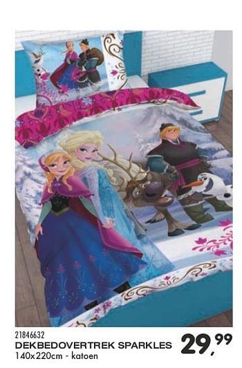 Aanbiedingen Dekbedovertrek sparkles - Disney  Frozen - Geldig van 23/06/2015 tot 28/07/2015 bij Supra Bazar