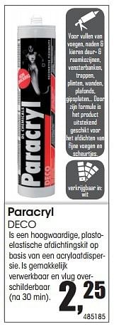 Aanbiedingen Paracryl deco - Paracryl - Geldig van 29/06/2015 tot 09/08/2015 bij Multi Bazar