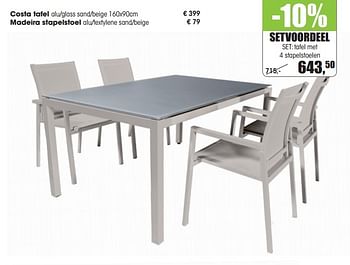 Aanbiedingen Setvoordeel set: tafel met 4 stapelstoelen - Huismerk - Multi Bazar - Geldig van 30/03/2015 tot 31/08/2015 bij Multi Bazar