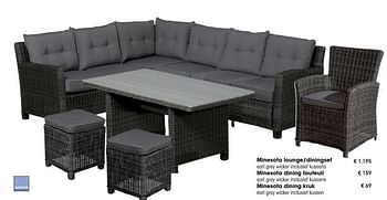 Aanbiedingen Minesota lounge-diningset - Garden Impressions - Geldig van 30/03/2015 tot 31/08/2015 bij Multi Bazar