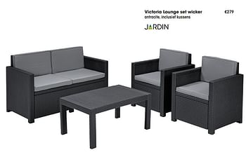Aanbiedingen Victoria lounge set wicker - Jardin - Geldig van 30/03/2015 tot 31/08/2015 bij Multi Bazar