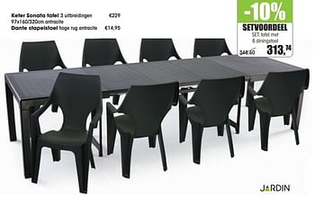 Aanbiedingen Setvoordeel set: tafel met 8 diningstoel - Jardin - Geldig van 30/03/2015 tot 31/08/2015 bij Multi Bazar